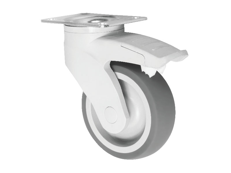 Medical Swivel Caster TPR Wheel With Nylon Brake