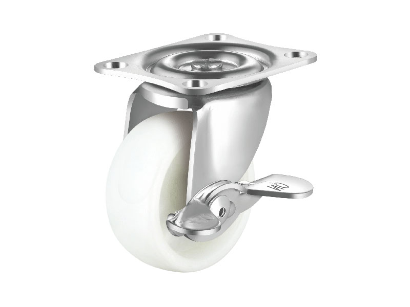 Swivel caster with metal side brake