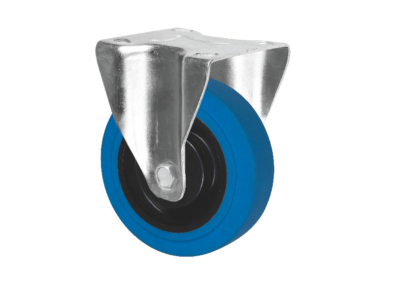 100mm Rigid Caster Elastic Rubber Wheel