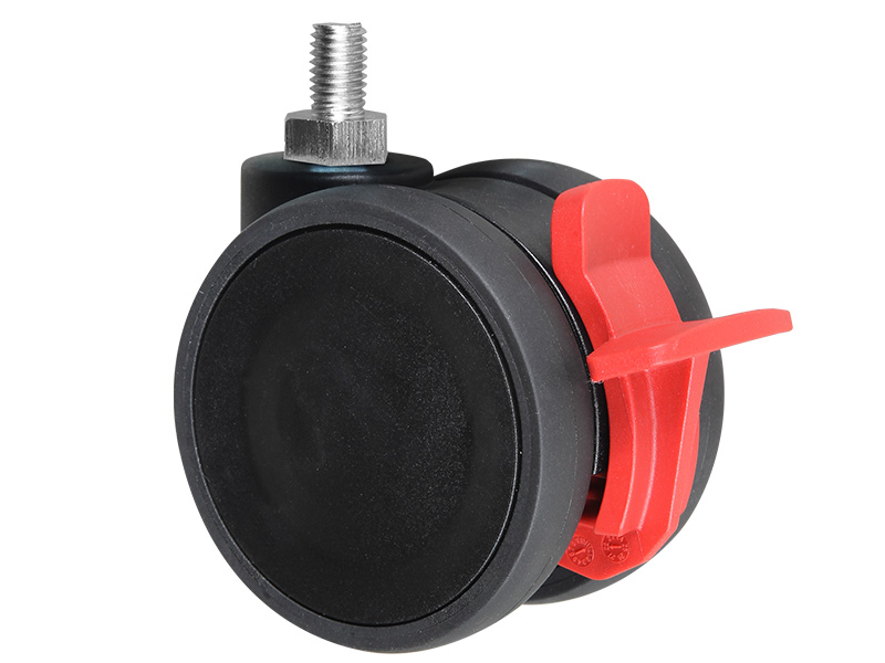 Stem caster with nylon wheel