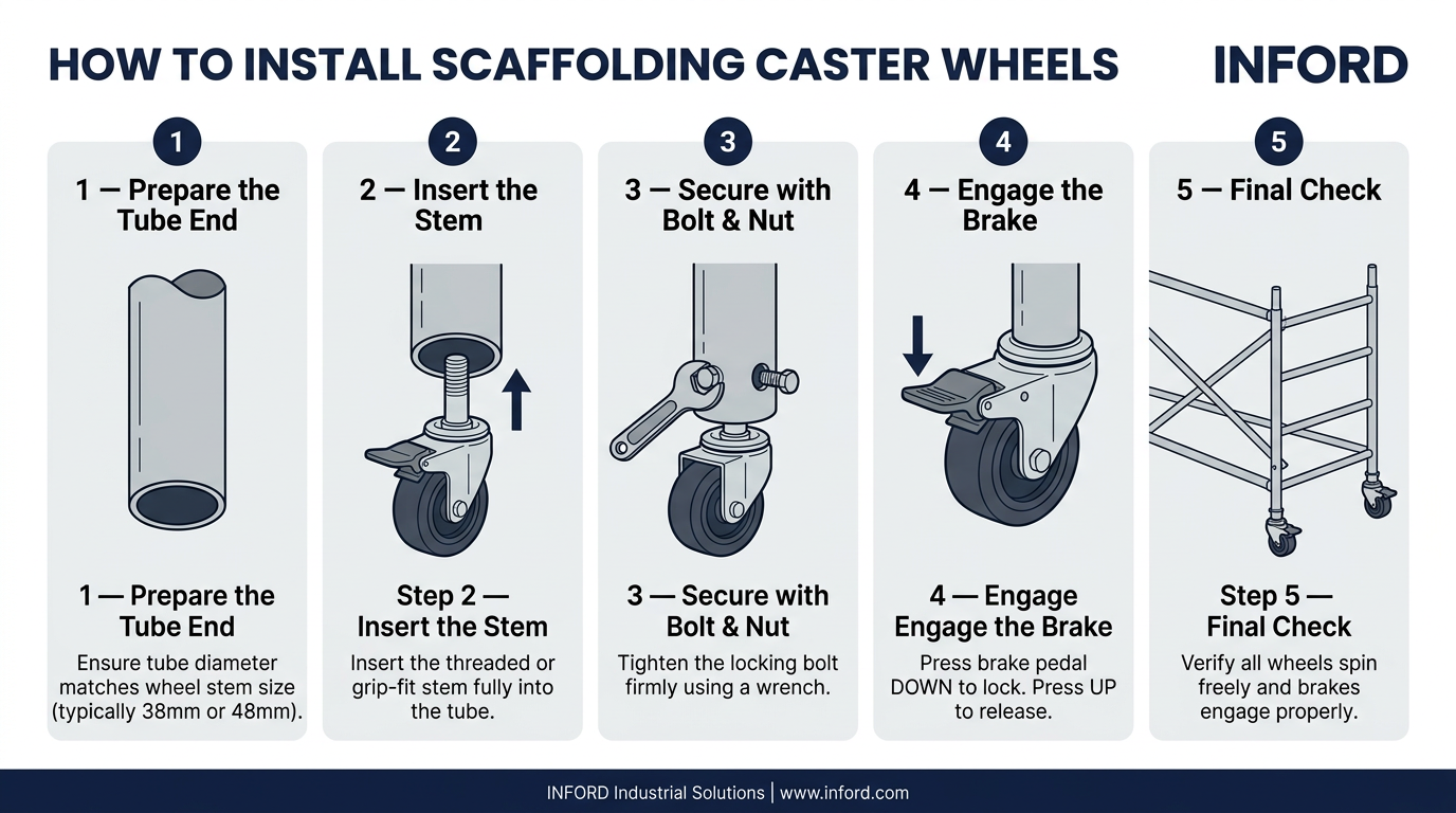 How To Install Scaffolding Caster Wheel Step By Step