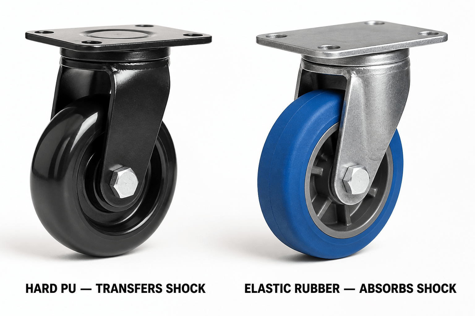 elastic rubber vs hard wheel