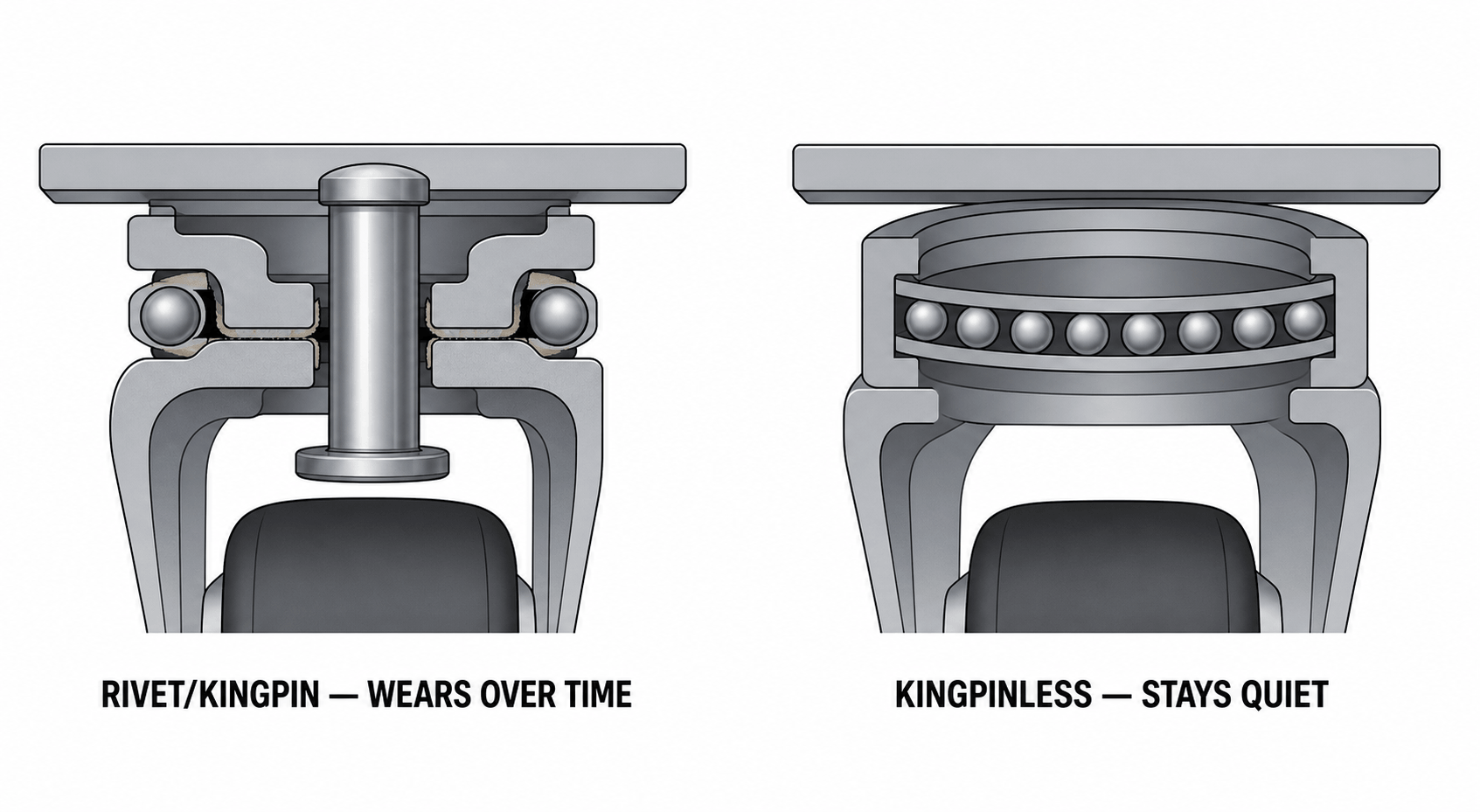 kingpinless swivel diagram
