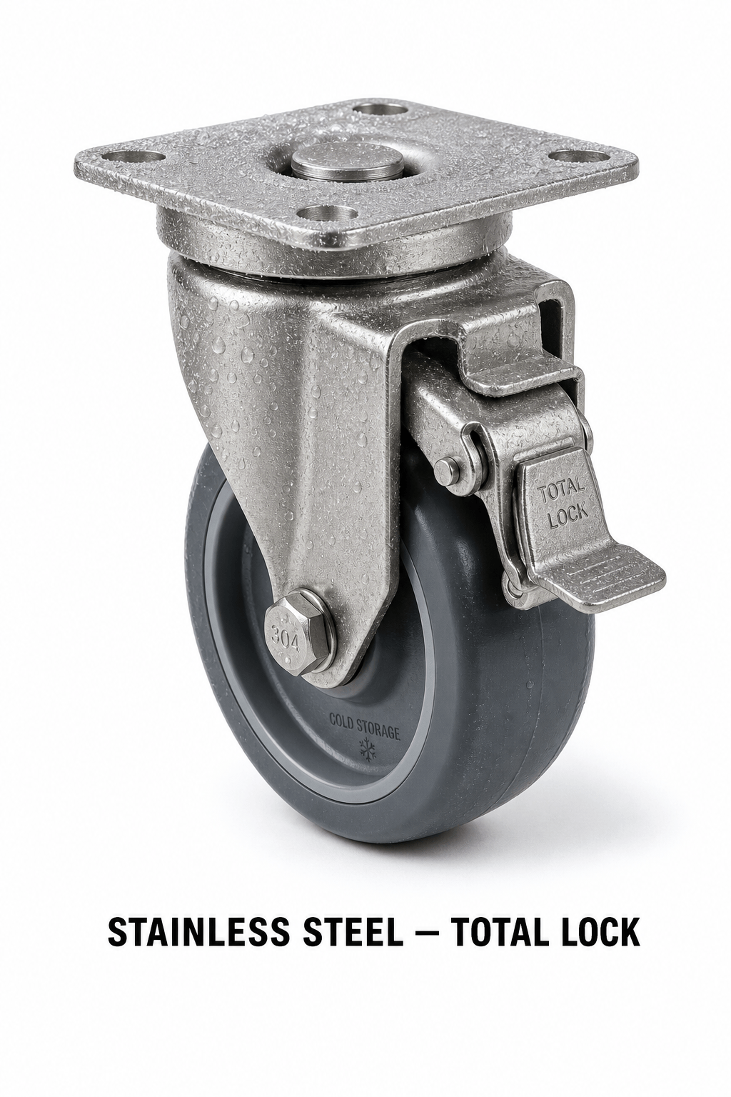 stainless steel freezer caster with total lock stainless steel freezer caster with total lock