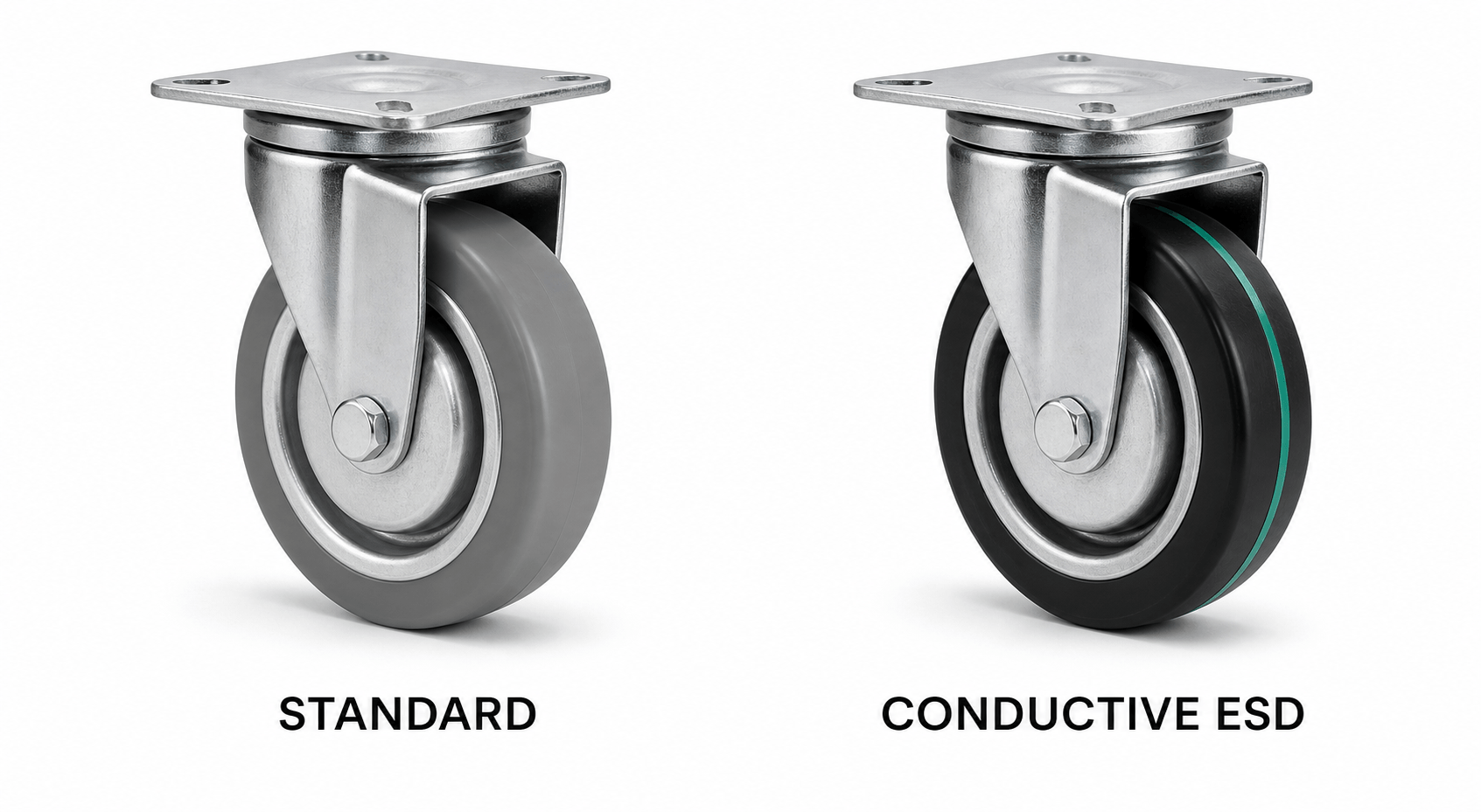 standard vs conductive esd wheel