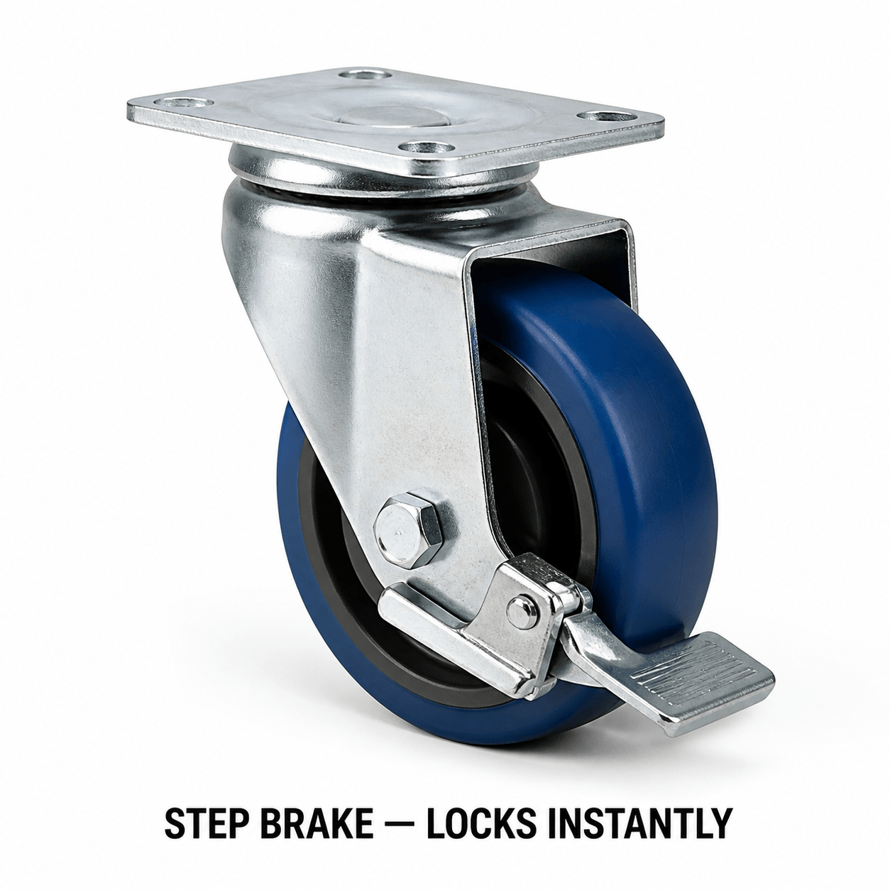 step brake flight case caster